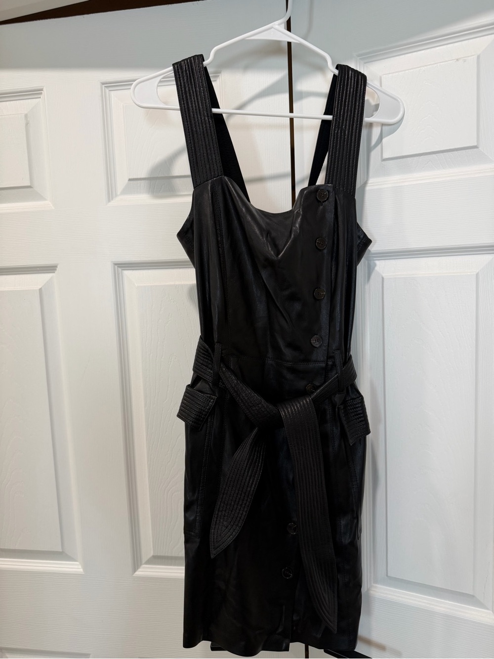 Nanushka Black Sleeveless Belted Midi Dress